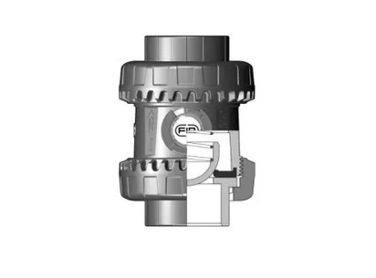 Фотография Пружинный шаровой обратный клапан SSEIV ПВХ; с муфтовыми окончаниями, FKM, FIP d50 (DN40)