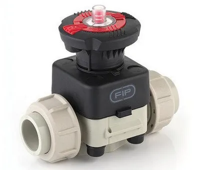 Мембранный клапан DKUIM c муфтовыми окончаниями (уплотнение FKM / мембрана PTFE) PP-H d25 (DN20)
