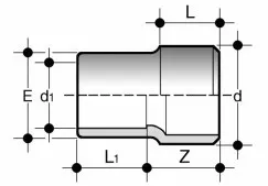 Изображение Втулка редукционная ПВХ FIP 20x16