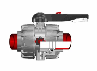 Шаровой кран VKD ПВДФ c муфтовыми окончаниями, DN65-110 d110 (DN100)