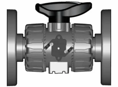 Шаровой кран VKD ПВДФ c фланцевыми окончаниями d20 (DN15)