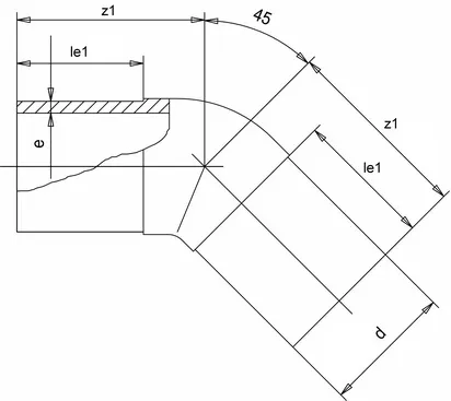 Отвод ПВДФ 45° (Simona) 160 SDR33 PN10