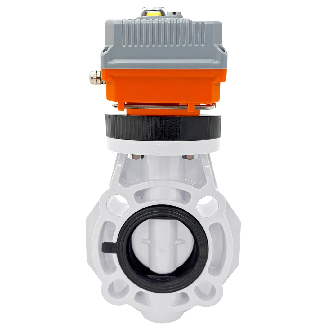 Изображение Дисковый затвор IFK ПВДФ с электрическим приводом 220V AC, EPDM, IPS d90 (DN80)