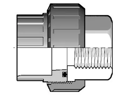 Муфта разборная переходная ХПВХ/ нержавеющая сталь ВР 40x1 1/4" PN16
