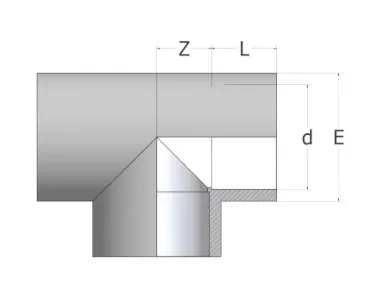 Фото Тройник 90° ХПВХ Comer PN16 d50