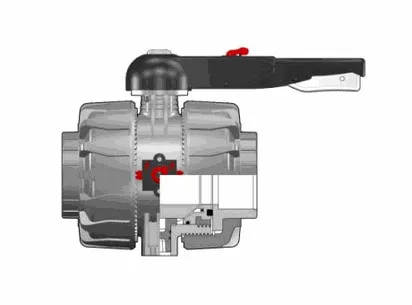 Фотография Шаровой кран промышленного применения VKD ХПВХ с муфтовыми окончаниями, DN65-100 d75 (DN65)