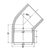Фото Отвод 45° ХПВХ IPS (Model A) PN16 d90