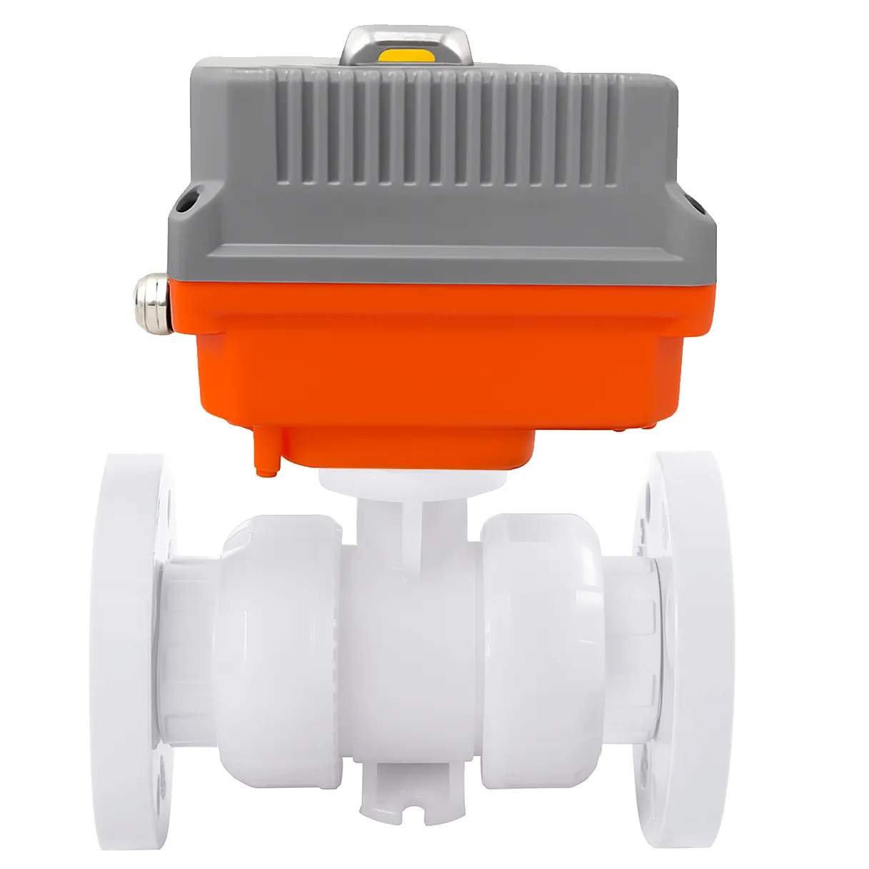 Шаровой кран IVKD ПВДФ с эл.приводом 220V AC, фланцевые окончания, FKM, IPS d25 (DN20)