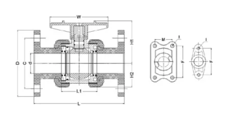 Фото Кран шаровой промышленного применения, фланцевые окончания, EPDM, IPS d40