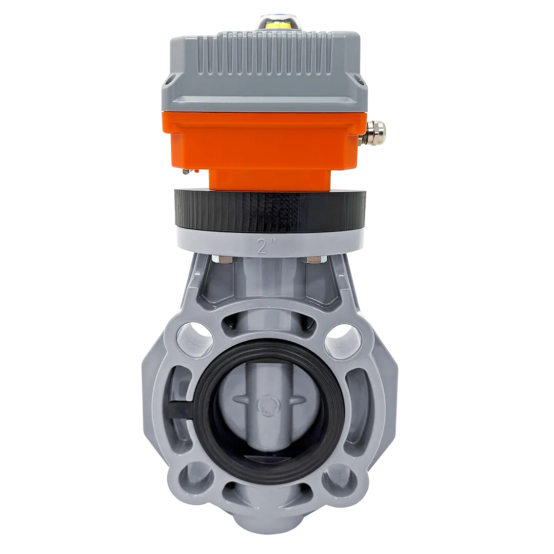 Дисковый затвор IFK ХПВХ с электрическим приводом 220V AC, FKM, IPS d63 (DN50)