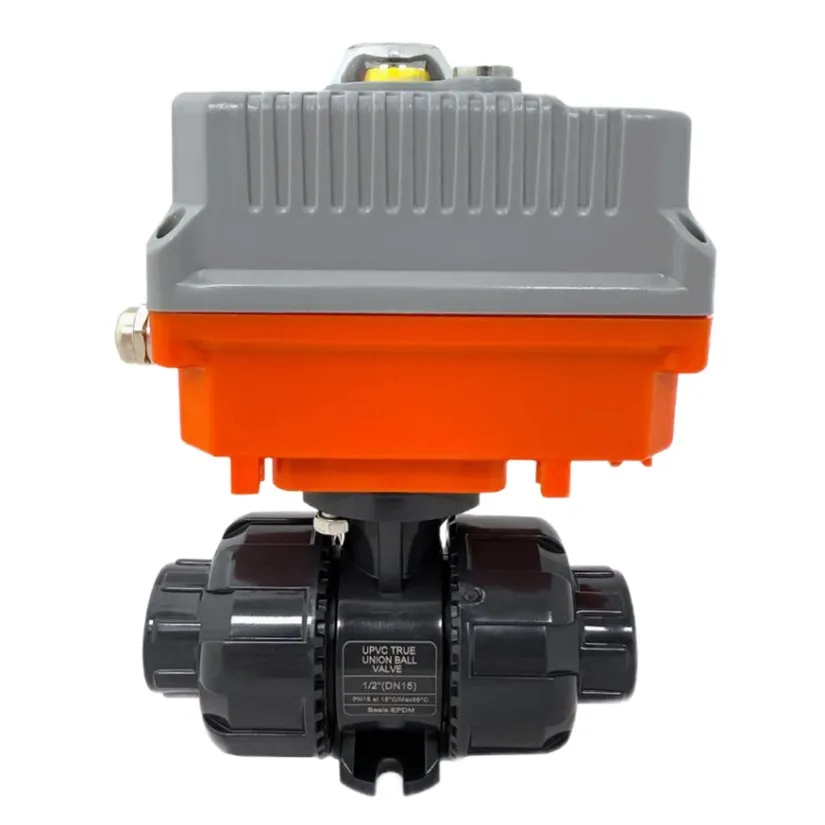 Шаровой кран IVKD ПВХ с эл.приводом 24V DC, муфтовые окончания, FKM, IPS d40 (DN32)