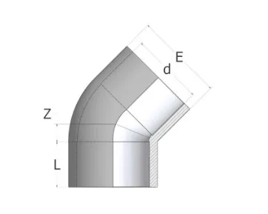 Фото Отвод 45° ХПВХ Comer PN16 d63