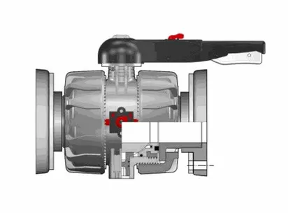 Шаровой кран VKD ПВДФ c фланцевыми окончаниями, DN65-100 d90 (DN80)