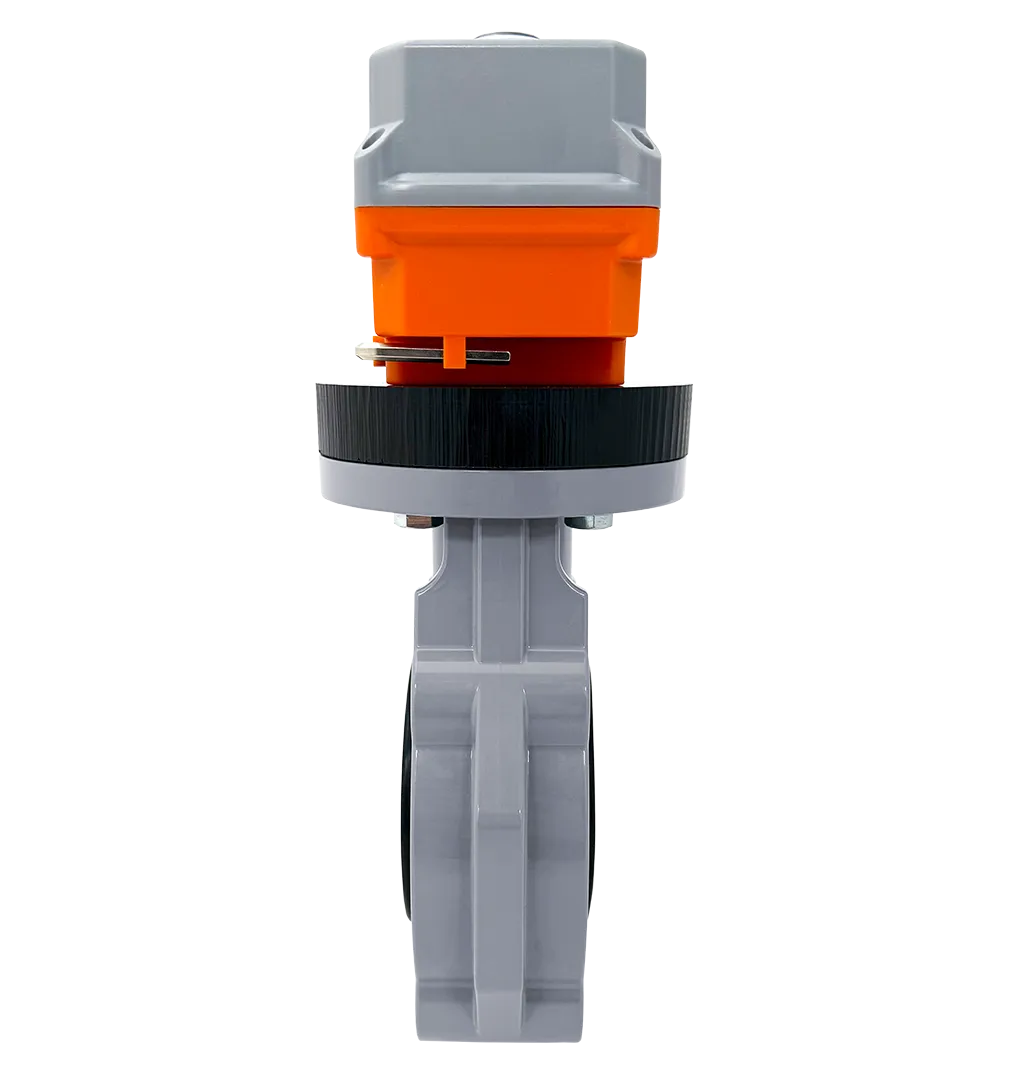 Фото Дисковый затвор IFK ХПВХ с электрическим приводом 24V DC, EPDM, IPS d90 (DN80)