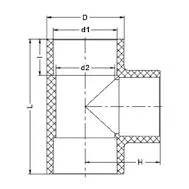 Фото Тройник ПВДФ для раструбной сварки 90° PN 16 d25