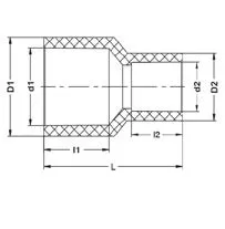 Фото Редукционная муфта ПВДФ для стыковой сварки PN 16 63х25