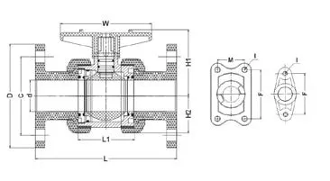 Фото Кран шаровый ХПВХ фланцевые окончания промышленный EPDM IPS d32 (DN25)