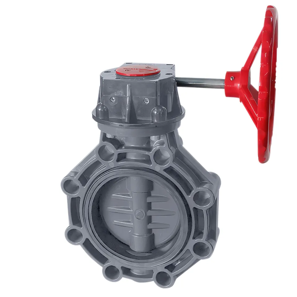 Затвор дисковый промышленный с редуктором ХПВХ IPS (Model A) d10"(DN250)