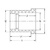 Фото Переходное кольцо ХПВХ IPS (Model B) PN16 63x25