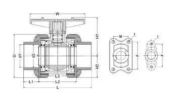 Фото Кран шаровой промышленного применения с муфтовыми окончаниями PP-H IPS d75