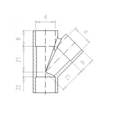 Фото Тройник равнопроходной клеевой 45° ПВХ VDL d140