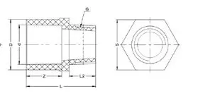 Фото Муфта переходная для раструбной сварки с НР PP-H IPS PN10 d25