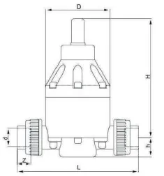 Фото Клапан поддержания давления ПВХ с муфтовыми окончаниями, IPS d50 (DN40)