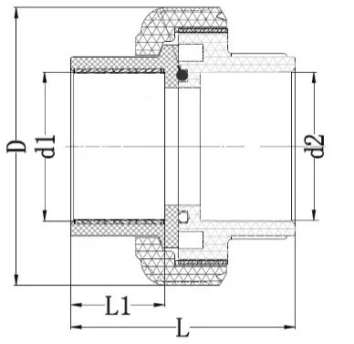 Фото Муфта разборная c ВР, PP-H IPS PN10 d40