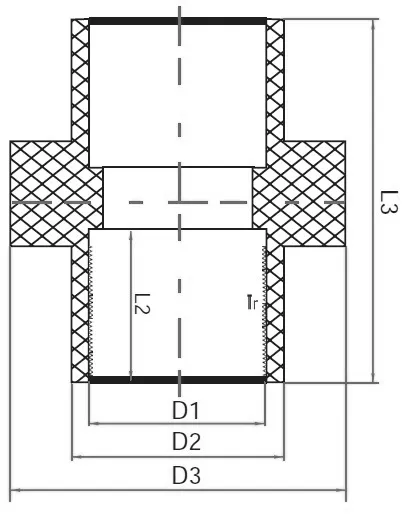 Фото Муфта разборная с ВР ПВХ IPS 32x1"