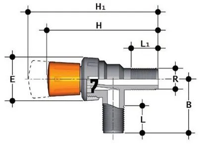 Фото Мембранный кран RMRV ПВХ, резьбовое соединение, EPDM, FIP d15 (DN15)