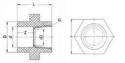 Фото Муфта переходная для раструбной сварки с ВР PP-H IPS PN10 d63
