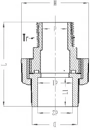 Фото Муфта разборная с НР ПВХ IPS 32x1"