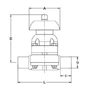 Фото Мембранный клапан IDK ПВХ с втулочными окончаниями, EPDM, IPS d63 (DN50)