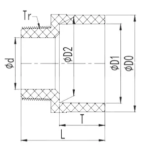 Фото Муфта переходная с НР ПВХ IPS 40x1¼"