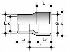 Изображение Втулка редукционная ПВХ FIP (трехразмерная) 75x63x50