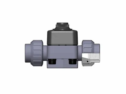 Мембранный клапан ПВХ с пневмоприводом прямого действия, DK, EPDM, FIP R1'' (DN25)