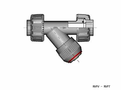 Грязевой фильтр RVUFM с резьбовыми окончаниями (уплотнение EPDM) PP-H R1'' (DN25)
