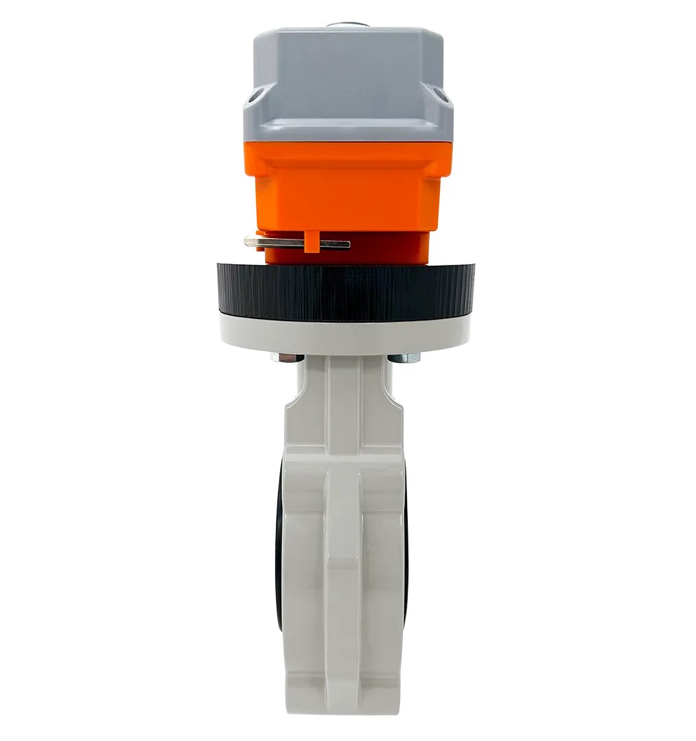 Фото Дисковый затвор IFK PP-H с электрическим приводом 220V AC, FKM, IPS d75 (DN65)