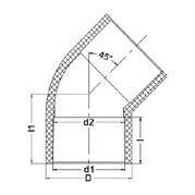 Фото Отвод для раструбной сварки ПВДФ 45° PN 16 d25