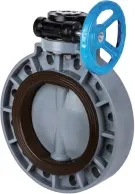 Затвор дисковый промышленный с редуктором ХПВХ IPS (Model B) d16"(DN400)