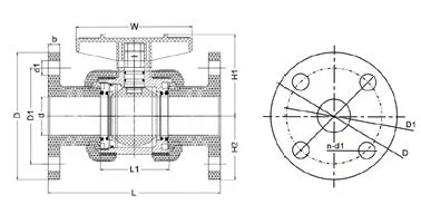 Фото Кран шаровой промышленного применения с фланцевыми окончаниями PP-H IPS d110