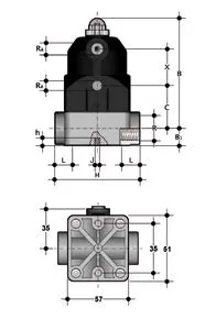 Компактный мембранный клапан CM с пневмоприводом НЗ с резьбовыми окончаниями (уплотнение FKM/мембрана FKM) PP-H R1/2'' (DN15)