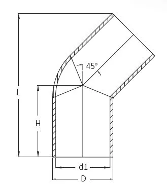 Фото Отвод для стыковой сварки ПВДФ 45° PN 16 d90