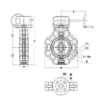 Фото Затвор дисковый с редуктором PP-H IPS (Model A) d10"(DN250)