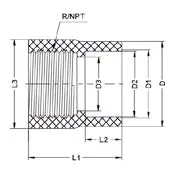 Фото Редукционная муфта ПВДФ с ВР для раструбной сварки PN 16 25х3/4"