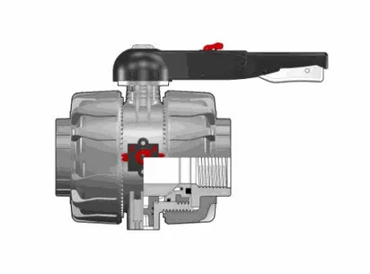 Шаровой кран промышленного применения VKD ХПВХ с резьбовыми окончаниями, DN65-100 R2 1/2" (DN65)