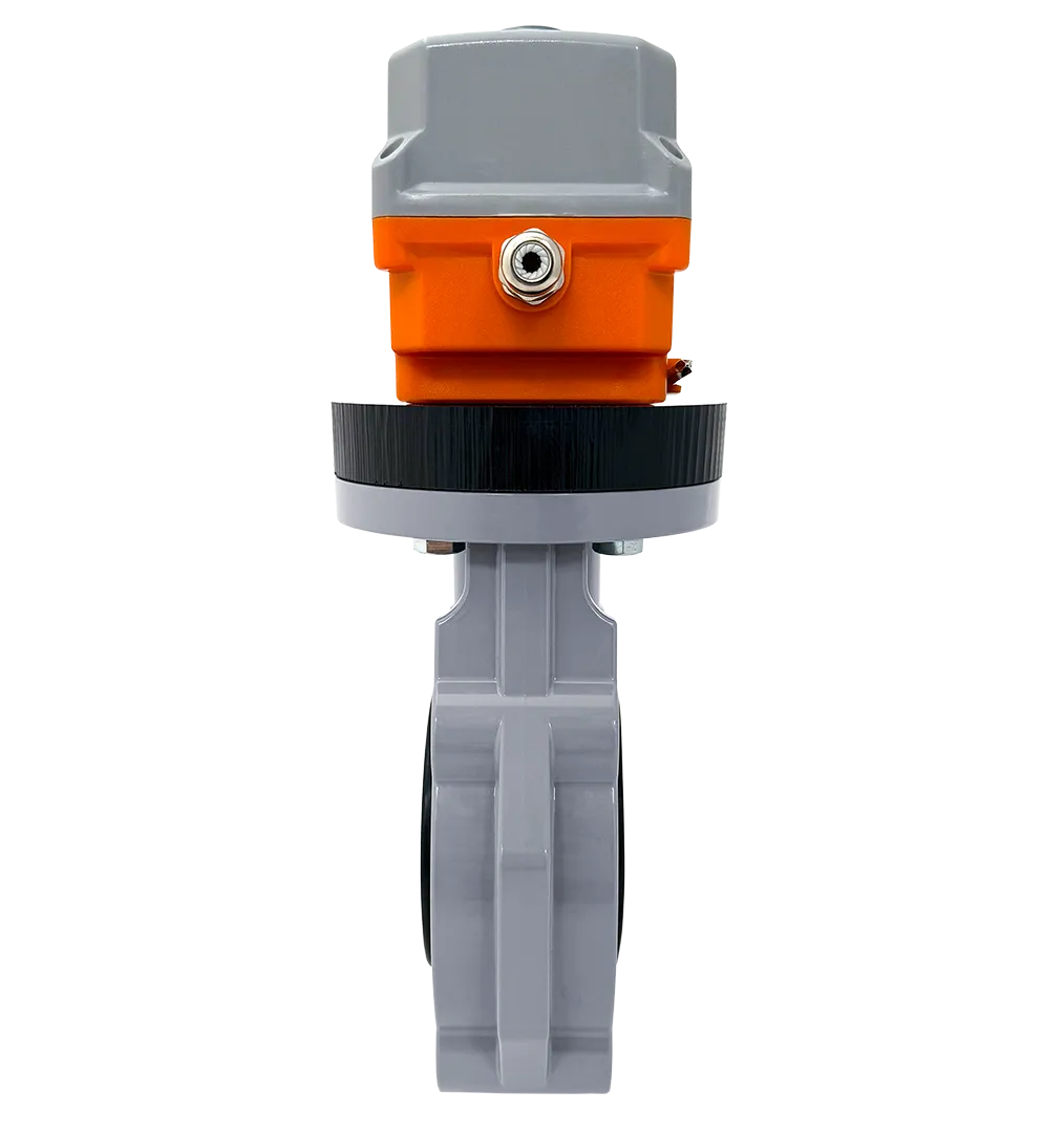 Дисковый затвор IFK ХПВХ с электрическим приводом 220V AC, FKM, IPS d75 (DN63) фотография