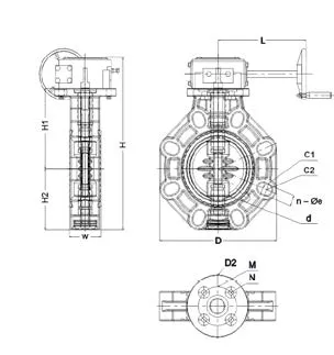 Фото Затвор дисковый ПВХ с редуктором промышленный IPS (Model A) d12" (DN300)