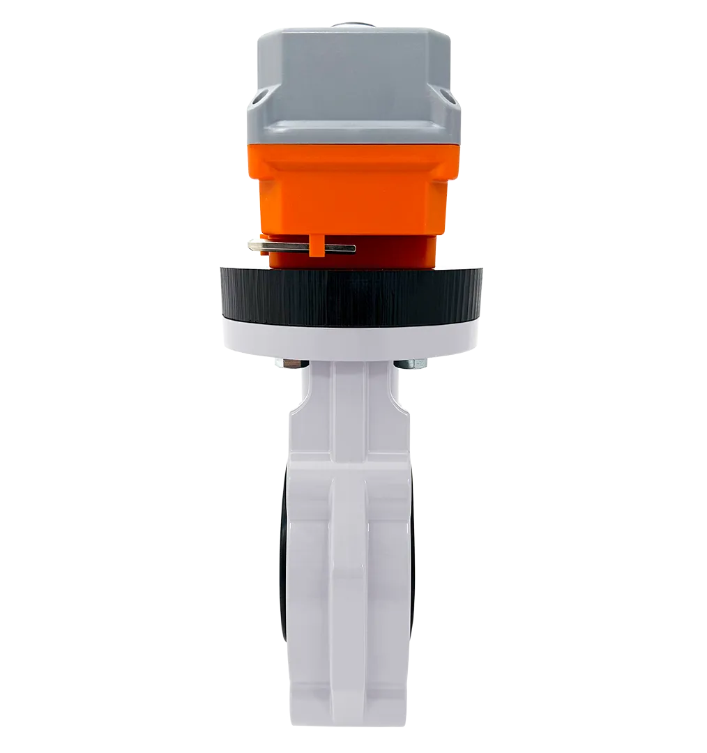 Фото Дисковый затвор IFK ПВДФ с электрическим приводом 24V DC, EPDM, IPS d63 (DN50)