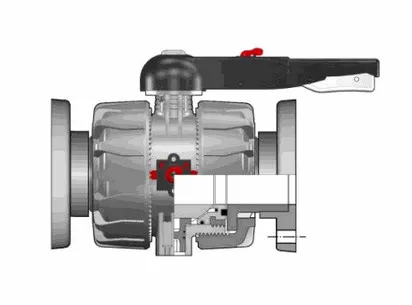 Фотография Шаровой кран промышленного применения VKD ХПВХ с фланцевыми окончаниями, DN65-100 d110 (DN90)